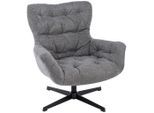 Carryhome Sessel, Grau, Metall, Textil, 83x88x80 cm, Sitzfläche 360° drehbar, Wohnzimmer, Sessel, Polstersessel