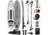 Stand Up Paddle Board "AUKAI Pro" mit Kajak-Sitz und Motor grau