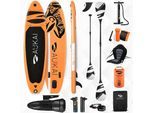 Stand Up Paddle Board "AUKAI Pro Ocean" mit Kajak-Sitz und Motor orange