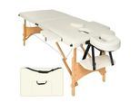 tectake Massageliege 2 Zonen Freddi,210 x 95 x 84 cm,beige , Beige , Holz , 61x62x185 cm , Freizeit, Wellness, Körperpflege, Wohlfühlprodukte