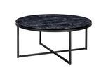 Couchtisch Marmoroptik ca. 80x36 cm Gestell Schwarz