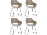 Schalenstuhl MCA FURNITURE "Rockville", grau (taupe, taupe), B:60cm H:85cm T:54cm, 100% Kunsstoff, Stühle, 4er-Set, Kufe, Kunststoff, Belastbarkeit 120 kg, Sitzhöhe ca. 46 cm