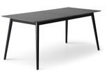 Esstisch HAMMEL FURNITURE "Meza Designtisch mit Auszugsfunktion und 2 Einlegeplatten", schwarz (schwarz, natur, schwarz), B:165cm H:74cm T:90cm, Tischplatte: Schwarzes nanobehandeltes Fenix-Laminat (schwarzer Rand), Gestell: Massive schwarz gebeizte Esche. Mit nanobehandeltem Laminat, einer matten, seidigen Oberfläche, die Fingerabdrücke abweist und langlebig und hygienisch ist., Tische, Esstisch,