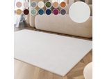 Hochflor-Teppich ESPRIT "Alice ESP-4377, Kunstfell", weiß, B:200cm H:25mm L:200cm, Kunstfaser, Teppiche, Kaninchenfell-Haptik, besonders weich und dicht, für alle Räume