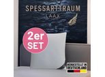 3-Kammer-Kopfkissen SPESSARTTRAUM "Laax Sparset", weiß, B:80cm L:80cm, Bezug Außenkissen: 100% Baumwolle. Füllung Außenkammer: 100% Daunen. Füllung Innenkammer: 100% Federn, Kopfkissen, Kissen 40x80, 80x80xm & weitere Größen