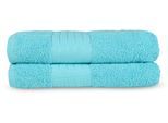 Badetuch GOOD MORNING "Uni Towels", bunt (türkis, aqua), B:70cm L:140cm, Frottee, Obermaterial: 100% Baumwolle, Handtücher, Badetuch, Baumwolle, Walkfrottee, Bordüre, 500 GSM, Einfarbig, ohne Aufhängung
