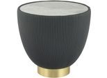 Beistelltisch KAYOOM "Jokai 125, praktische Ablagefläche, robust, Eisengestell", grau (grau, gold, weiß), B:47cm H:45cm T:47cm, 100% Eisen, 100% PU, 100% gesinterter Stein, 100% MDF, Tische, Beistelltisch, dekorativ, stilvoll, robust, gesinterte Steinplatte