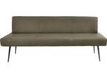Polsterbank K+W KOMFORT & WOHNEN "Giacomo I", grün (kaktus, schwarz), B:200cm H:87cm T:62cm, Sitzbänke, Polsterbank, Metallfüsse in schwarz, wahlweise in der Breite 200cm oder 177cm