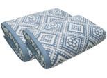 Badetücher FRAMSOHN FROTTIER "Arabeske Duschtücher", blau (beige, rauchblau, blau, naturweiß), B:75cm L:150cm, Walkfrottier, Obermaterial: 100% Baumwolle, Handtücher, Badetuch, skandinavisch gemustert, hergestellt in Österreich