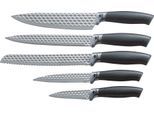 Messer-Set KING "CARBON DIAMOND", silber (edelstahlfarben), Spezialklingenstahl, Stahl, Kochmesser-Sets, Klingen mit Rautenstruktur
