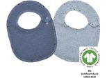 Lätzchen WÖRNER "at home Druckknopflatz 22x29 cm 2er Set", Baby, blau, Baumwolle, Lätzchen, Biobaumwolle, maschinenwaschbar, trocknergeeignet