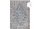Teppich FLAIR RUGS "Corin", blau, B:190cm H:4mm L:290cm, Polyester, Teppiche, Teppich, orientalischer Teppich, kurzflor, waschbar, Wohnzimmer, Schlafzimmer