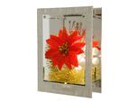 LED-Dekofigur I.GE.A. "Dekoobjekt aus Glas mit LED Licht", rot, B:16cm H:21cm, Glas, Dekofiguren, Mit Weihnachtsstern Engelshaar Tannengrün Weihnachtsdeko Deko Geschenk