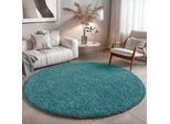 Hochflor-Teppich OTTO HOME "Banji", blau (hellblau), B:150cm H:37mm L:150cm Ø:150cm, Polypropylen (PP), Teppiche, Uni Farben, weich und flauschig, auch als rechteckig erhältlich
