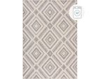 Teppich FLAIR RUGS "Beckett", natur, B:78cm H:4mm L:150cm, Wolle, Teppiche, Teppich, Waschbarer Geometrischer Teppich, Wohnzimmer, Schlafzimmer, Esszimmer