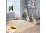 Teppich OTTO HOME "Bente", gelb (gelb mix), B:160cm H:10mm L:230cm, Baumwolle, Polyester, Teppiche, Teppich, Handweb Teppich, 90% Baumwolle, handgewebt, Scandi