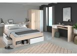 Jugendzimmer-Set PARISOT "Most", weiß (akazie, weiß), B/H: 160cm x 200cm, Schlafzimmermöbel-Sets