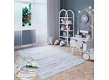 Teppich OTTO HOME "Bente", bunt (blau, grün mix), B:60cm H:10mm L:110cm, Baumwolle, Polyester, Teppiche, Teppich, Handweb Teppich, 90% Baumwolle, handgewebt, Scandi