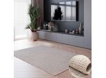 Teppich OTTO HOME "Vals", beige (beige, weiß), B:160cm H:7mm L:230cm, Polyester, Teppiche, Teppich, Uni Farben, meliert, Sisal-Optik, auch in rund erhältlich, mit Fransen