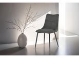 Esszimmerstuhl BYLIVING "Carlo", grau (anthrazit), B:59cm H:88cm T:47cm, Stühle, Esszimmerstuhl, Gestell Metall schwarz, Küchenstuhl, Webstoffbezug, diverse Farben