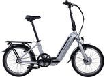 E-Bike SAXONETTE "Compact Comfort Plus 2.0" Gr. 33, silber (silberfarben matt, silberfarben), Elektrofahrräder, 33cm, 20 Zoll (50,80cm), Pedelec, Elektrofahrrad für Damen u. Herren