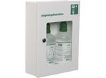 plum Augen-Notfallstation mit Spülflaschen, mit 2 x 1000 ml 0,9% NaCl, weiß