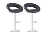 CLP 2er Set Barhocker Olinda Kunstleder I Thekenhocker Höhenverstellbar I Barstühle Mit Fußstütze I Tresenstühle Mit Trompetenfuß Metall