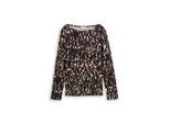 TOM TAILOR Damen Langarmshirt mit Muster, braun, Gemustert, Gr. M
