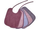 Lätzchen WÖRNER "Bindelätzchen 5er Pack 25x30 cm", Baby, rosa (altrosa), Obermaterial: 100% Baumwolle, Lätzchen, großes Set, maschinenwaschbar, trocknergeeignet
