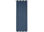 Esposa Verdunkelungsvorhang , Blau , Textil , Uni , 140x245 cm , Heimtextilien, Vorhänge, Fertigvorhänge, Verdunkelungsvorhänge
