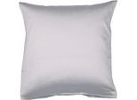 Kissenbezug JANINE "Colors Mako Satin", grau (hellgrau), B:50cm L:50cm, Mako-Satin, Obermaterial: 100% Baumwolle, Kissenbezüge, Kissenbezug, mit Reissverschluss, uni Kissenhülle, feinfädig, 100% Baumwolle