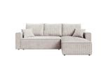 Carryhome Ecksofa, Natur, Kunststoff, 3-Sitzer, Füllung: Schaumstoffflocken,Schaumstoffflocken, Ottomane rechts, seitenverkehrt montierbar, L-Form, 232x143 cm, Liegefunktion, Schlafen auf Sitzhöhe, Rücken echt, haustierfreundlicher Bezug, Wohnzimmer, Sofas & Couches, Wohnlandschaften, Ecksofas