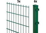 Doppelstabmattenzaun GARDEN 'N' MORE "Excellent", grün, H:180cm L:10cm, Kunststoff, Stahl, Zaunelemente, 5 Elemente für 10 m, LxH: 200 x 183 cm, mit 6 Pfosten