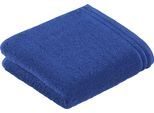 Badetuch VOSSEN "Calypso Feeling", blau (reflex blau), B:50cm L:100cm, Walkfrottee, Obermaterial: 100% Baumwolle, Handtücher, Badetuch, mit schmaler Bordüre, aus 100% hochwerter Baumwolle, Vegan, einfarbig