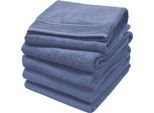 Duschtuch PRIMERA "Premium", blau (rauchblau), B:70cm L:140cm, Walkfrottier, Obermaterial: 100% Baumwolle, Handtücher, mit einer eleganten Chenille-Bordüre