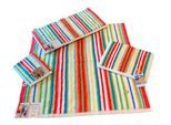 Waschhandschuh ROSS "Multicolor", rot, B:16cm L:22cm, Frottier, Baumwolle, Handtücher, mit Streifen und gesticktem ROSS-Emblem