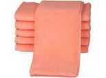 Gästehandtücher ROSS "Sensual 9000", orange (peach pink), B:30cm L:50cm, Frottier, Obermaterial: 100% Baumwolle, Handtücher, mit Aloe-Vera-Öl veredelt