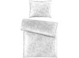 Esposa Wendebettwäsche , Grau, Weiß , Textil , Blume , 140x220 cm , Oeko-Tex® Standard 100 , Heimtextilien, Bettwäsche & Leintücher, Bettwäsche, Wendebettwäsche