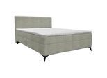 Xora Boxbett , Greige , Textil , Kiefer , massiv , H3 , Höhe ca. 28 cm , 180x200 cm , Bettkasten, gepolstertes Kopfteil, Topper durchgehend, in verschiedenen Größen erhältlich , Schlafzimmer, Betten, Boxspringbetten