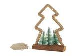 ECD-Germany Weihnacht Figur Jute , Braun , Holz , 6.5x30x23 cm , Dekoration, Weihnachtsdekoration