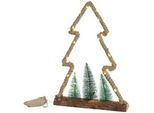ECD-Germany Weihnacht Figur Jute , Braun , Holz , 6.5x45x35 cm , Dekoration, Weihnachtsdekoration