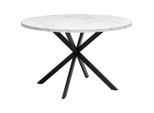 Mid.you Esstisch, Schwarz, Weiß, Metall, Holzwerkstoff, rund, Flachrohr, 120x75x120 cm, Bsci, Esszimmer, Tische, Esstische, Esstische rund