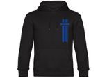 multifanshop Kapuzen Sweatshirt - Magdeburg - Streifen - Druck blau - Hoodie