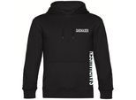multifanshop Kapuzen Sweatshirt - Sandhausen - Brust & Seite - Druck weiß - Hoodie
