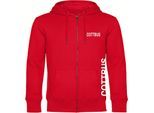 multifanshop Kapuzen Sweatshirt Jacke - Cottbus - Brust & Seite - Druck weiß - Jacke