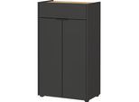 Kommode Kratzfest Eiche Schublade Bad AVIS, Grau-Beige 60x34x98 cm