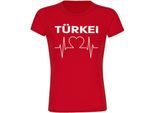 multifanshop Damen T-Shirt - Türkei - Herzschlag - Druck weiß - Frauen
