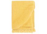 vidaXL Überwurf Baumwolle 220x250 cm Senfgelb
