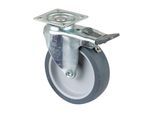 BS Rollen Lenkrolle A220.A80, mit Totalfestst. m.Platte, 80, B 21mm, 50kg Gummi (A220.A80.080)