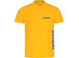 multifanshop Herren T-Shirt - Ukraine - Brust & Seite - Druck blau - Männer